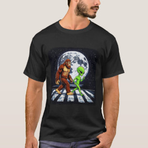 Grotevoet Alien Maan Sasquatch UFO Ruimte Uniseks T-shirt