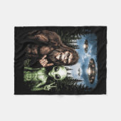 Grotevoet Alien Selfie Rock On Vredesteken Grappig Fleece Deken (Voorkant (Horizontaal))