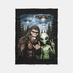 Grotevoet Alien Selfie Rock On Vredesteken Grappig Fleece Deken