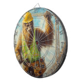 Grotevoet Bouwarbeider Dartbord (Voorkant Rechts)