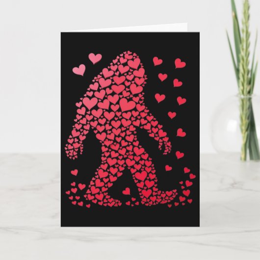 Grotevoet Cute Silhouet Hart Valentijnsdag Voor Ma Kaart (Voorkant)