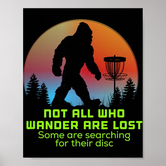 Grotevoet Disc Golf Sasquatch Ketting Gooier Grapp Poster (Voorkant)