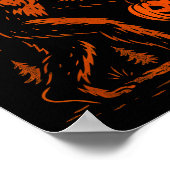 Grotevoet Halloween Sasquatch Jack O Lantern Poster (Hoek)