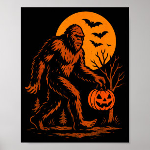 Grotevoet Halloween Sasquatch Jack O Lantern  Poster