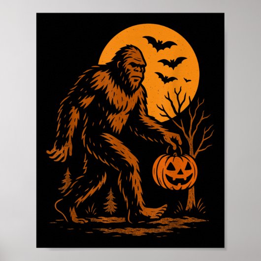 Grotevoet Halloween Sasquatch Poster (Voorkant)