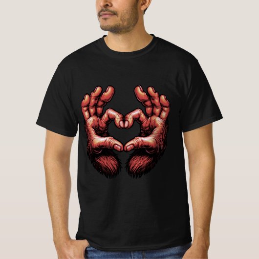 Grotevoet Hart Handen T-shirt (Voorkant)