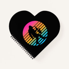 Grotevoet Jazz Saxofoon Retro Zonsondergang Design Notitieboek