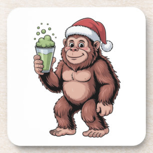 Grotevoet Kerst Sasquatch Matcha Liefhebber Bier Onderzetter
