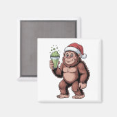 Grotevoet Kerst Sasquatch Matcha Liefhebber Magneet (Voorkant / Achterkant)