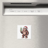 Grotevoet Kerst Sasquatch Matcha Liefhebber Magneet (Insitu (Vaatwasser))