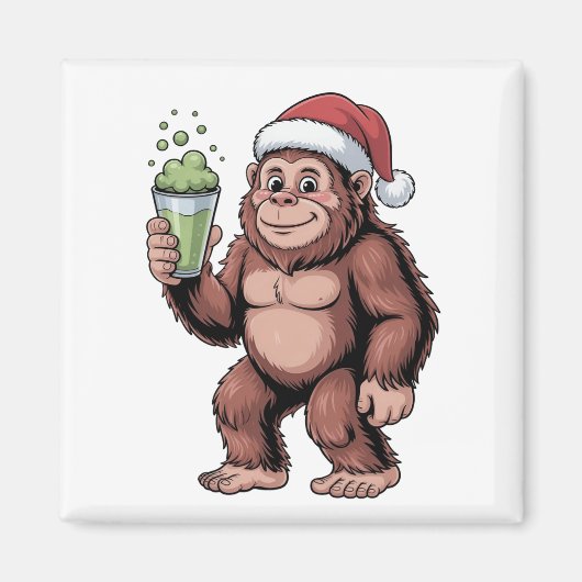 Grotevoet Kerst Sasquatch Matcha Liefhebber Magneet (Voorkant)