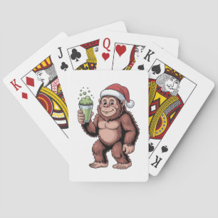Grotevoet Kerst Sasquatch Matcha Liefhebber Pokerkaarten