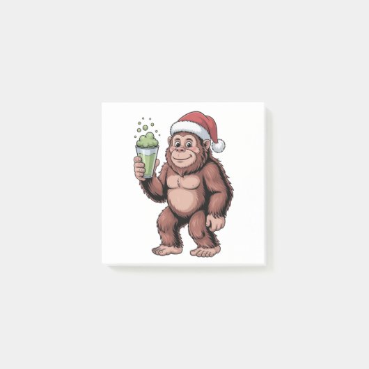Grotevoet Kerst Sasquatch Matcha Liefhebber Post-it® Notes (Voorkant)