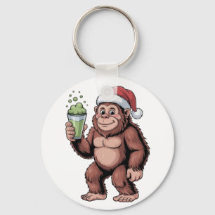 Grotevoet Kerst Sasquatch Matcha Liefhebber  Sleutelhanger