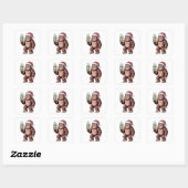 Grotevoet Kerst Sasquatch Matcha Liefhebber Vierkante Sticker (Vel)