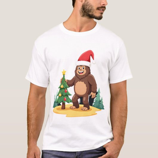 Grotevoet Kerstboom Kerstman Hoed (3) T-shirt (Voorkant)