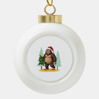 Grotevoet Kerstboom Kerstman Hoed (5) Keramische Bal Ornament