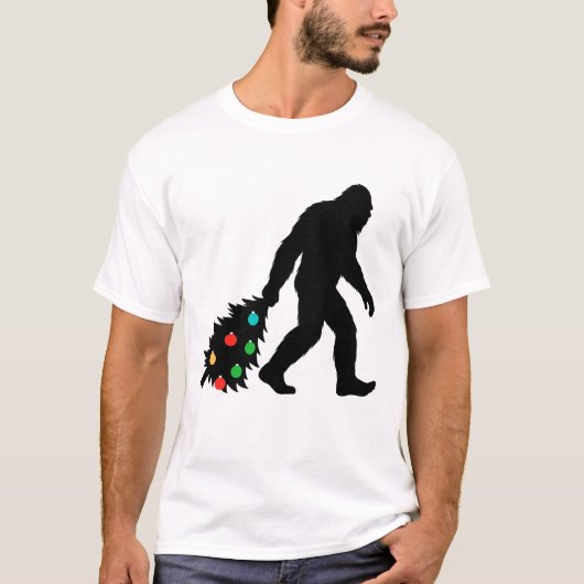 Grotevoet Kerstboom Slepend T-shirt (Voorkant)