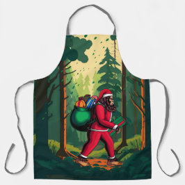 Grotevoet Kerstman Zak met Geschenken Bos Woud Schort