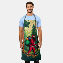 Grotevoet Kerstman Zak met Geschenken Bos Woud Schort
