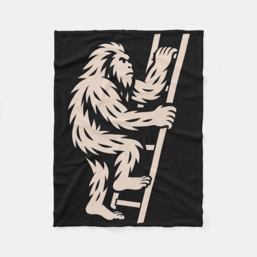 Grotevoet klimladder Grappige Cryptid Sasquatch Li Fleece Deken (Voorkant)