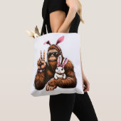 Grotevoet Konijn Grappige Pasen Dag Sasquatch Tote Bag (Dichtbij)