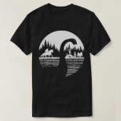 Grotevoet Loch Ness Monster Grappige Sasquatch Rij T-shirt (Design voorkant)