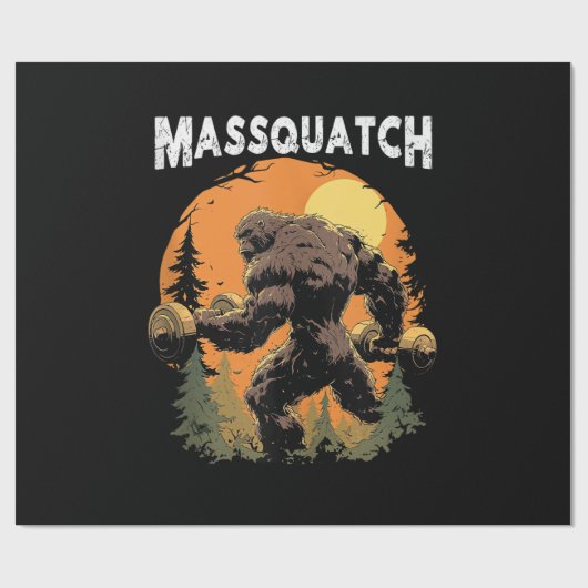 Grotevoet Massquatch Grappig Cadeaupapier (Vlak)