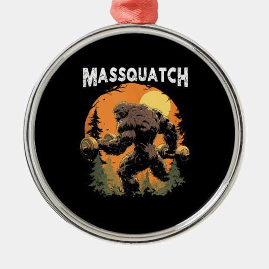 Grotevoet Massquatch Grappig Metalen Ornament (Voorkant)