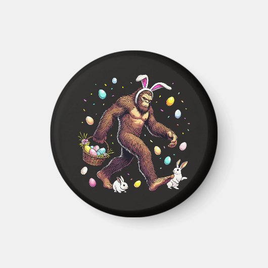 Grotevoet Pasen Dag Grappige Sasquatch Magneet (Voorkant)