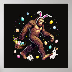 Grotevoet Pasen Dag Grappige Sasquatch Poster