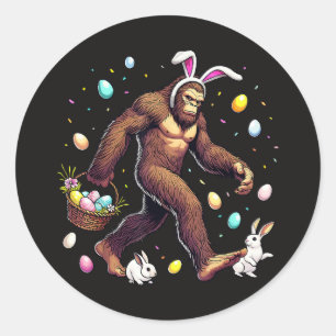 Grotevoet Pasen Dag Grappige Sasquatch Ronde Sticker