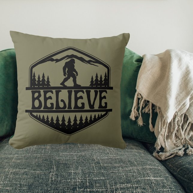 GroteVoet Sasquatch Grappige Squatchy Bos Vintage Kussen (Creator heeft geüpload)