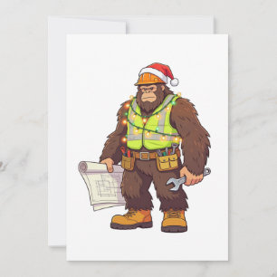 Grotevoet Sasquatch Loodgieter Grappig Blauw colla Bedankkaart