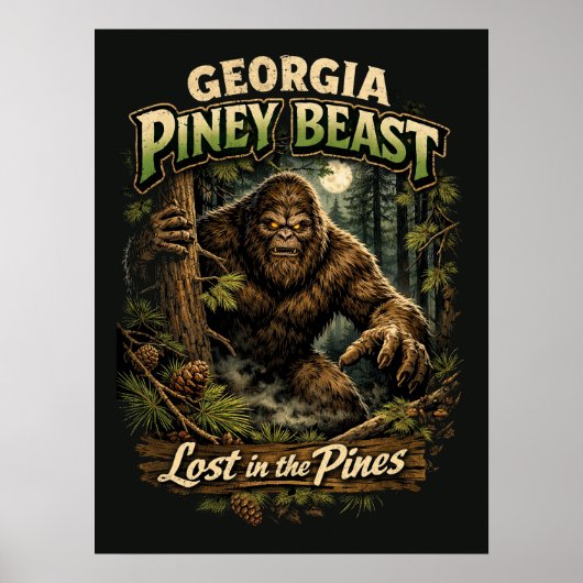Grotevoet Sasquatch Poster (Voorkant)