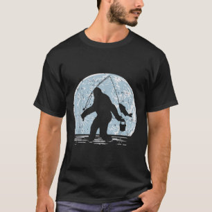 Grotevoet Sasquatch Vissen Maan Grappige Visser Ho T-shirt