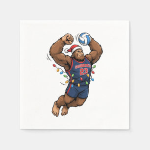 Grotevoet Sasquatch Volleybal Kerst Sport Servet