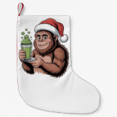 Grotevoet Sinterklaas Grappige Sasquatch met Match Kleine Kerstsok (Voorkant)