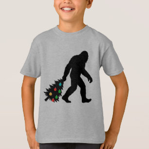 Grotevoet sleept Kerstboom T-shirt