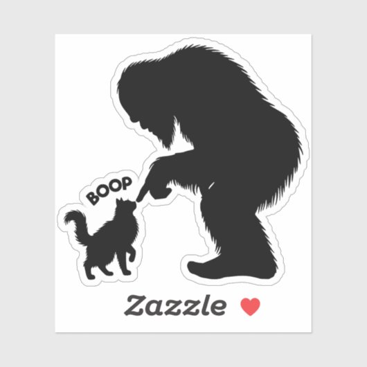 Grotevoet Speelse Langharige Kat Boop Sticker (Vel)