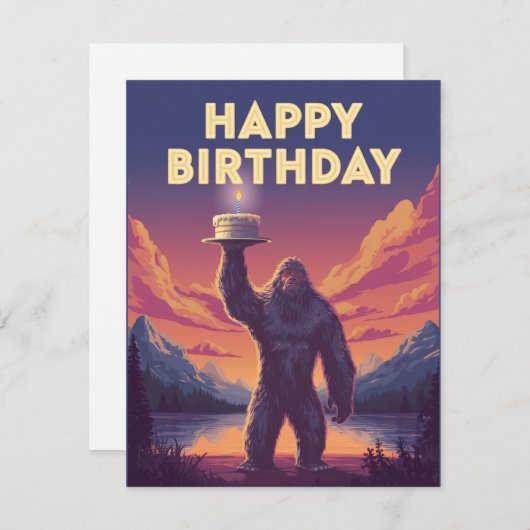 GroteVoet Verjaardag Cryptozoölogie Kunst Weir Wei Feestdagenkaart (Voorkant / Achterkant)