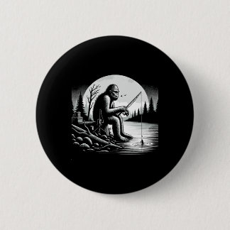 Grotevoet Vismeer Sasquatch Visser Grappige Vis Ronde Button 5,7 Cm