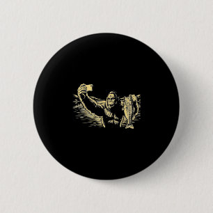 Grotevoet vissen selfie grappige sasquatch baars ronde button 5,7 cm