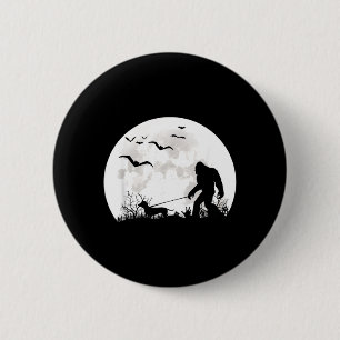 Grotevoet Wandelende Dachshund Hond Maan Sasquatch Ronde Button 5,7 Cm