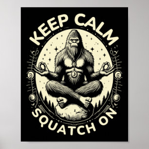 Grotevoet Yoga Houden Van Kalm Sasquatch Grappig Poster
