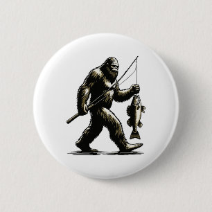 Grotevoetbaarze Baars Jagen Visser Sasquatch Walle Ronde Button 5,7 Cm