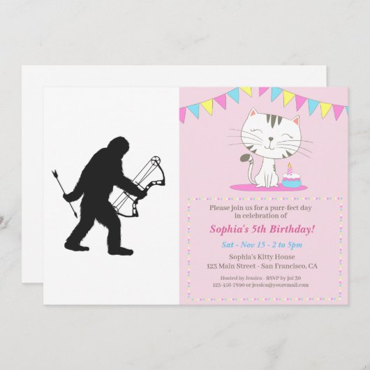 Grotevoetboogschutter silhouet kaart (Voorkant / Achterkant)