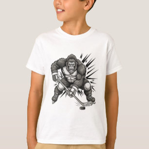 Grotevoetspeler die grappig ijshockey speelt Sasqu T-shirt
