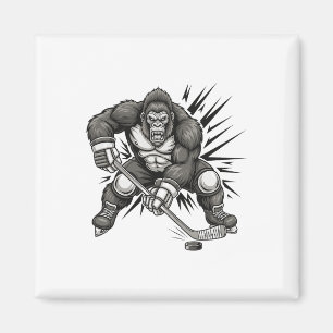 Grotevoetspeler die grappige Sasquatch-ijshockey s Magneet