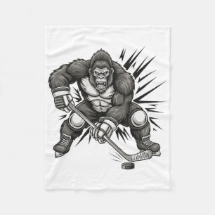 Grotevoetspeler speelt ijshockey Funny Sasquatch I Fleece Deken